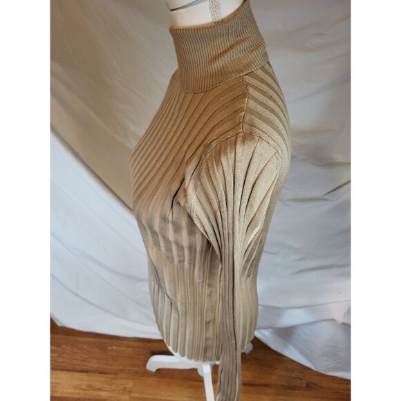 Cerruti Jean Tan Ribbed Turtle Beck Ribbed Sweater‎ Large - Picture 3 of 5